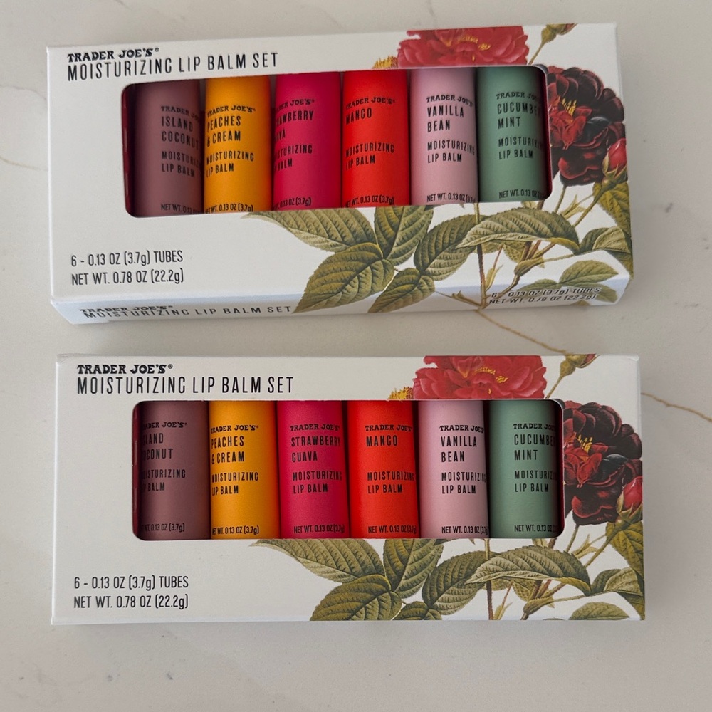 Two NWT Trader Joes Moisturizing Lip Balm Set - Multi-Color